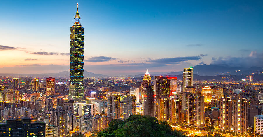 Die Skyline von Taipeh - Bildungsurlaub in China